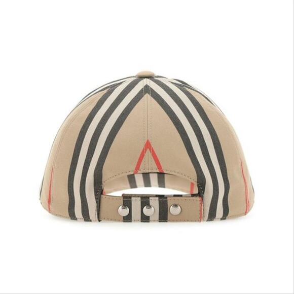 BURBERRY TB logo appliqued nova check stripe baseball hat cap